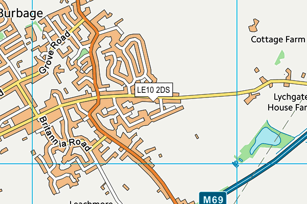 LE10 2DS map - OS VectorMap District (Ordnance Survey)