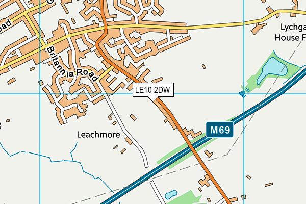 LE10 2DW map - OS VectorMap District (Ordnance Survey)