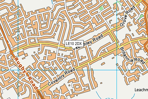 LE10 2DX map - OS VectorMap District (Ordnance Survey)