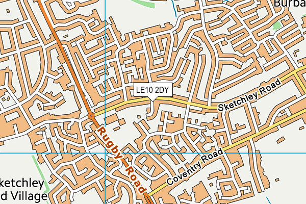 LE10 2DY map - OS VectorMap District (Ordnance Survey)