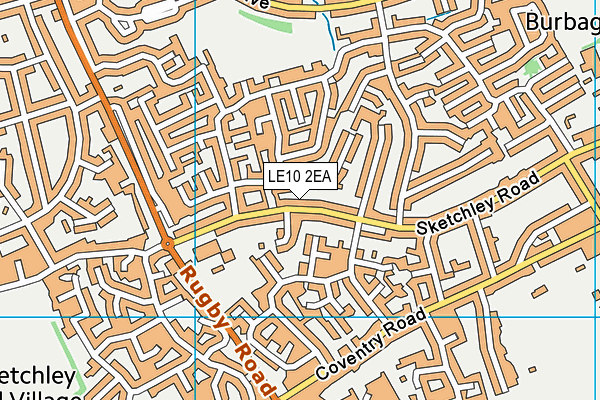 LE10 2EA map - OS VectorMap District (Ordnance Survey)