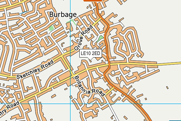 LE10 2ED map - OS VectorMap District (Ordnance Survey)