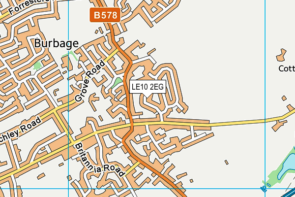 LE10 2EG map - OS VectorMap District (Ordnance Survey)
