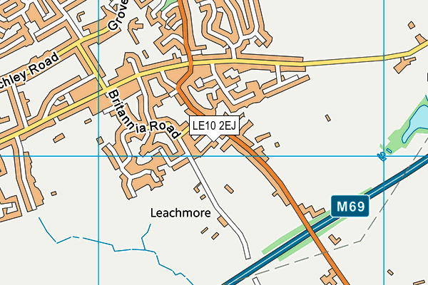 LE10 2EJ map - OS VectorMap District (Ordnance Survey)