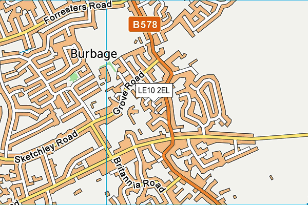 LE10 2EL map - OS VectorMap District (Ordnance Survey)