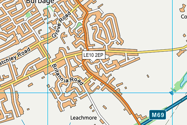 LE10 2EP map - OS VectorMap District (Ordnance Survey)