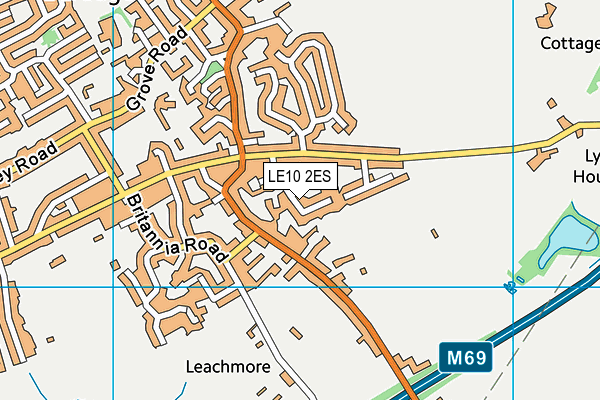 LE10 2ES map - OS VectorMap District (Ordnance Survey)