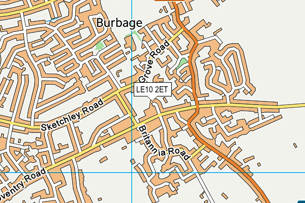 LE10 2ET map - OS VectorMap District (Ordnance Survey)