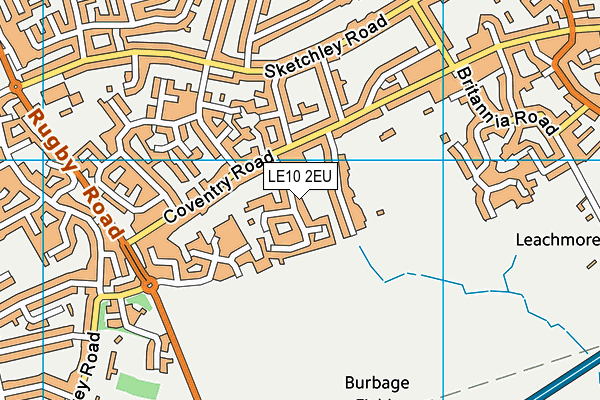 LE10 2EU map - OS VectorMap District (Ordnance Survey)
