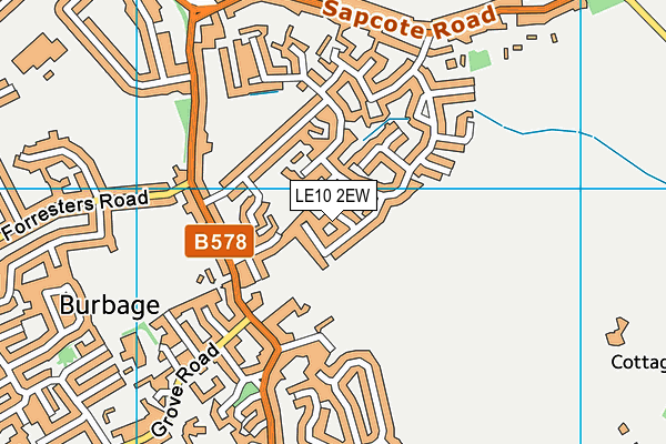 LE10 2EW map - OS VectorMap District (Ordnance Survey)