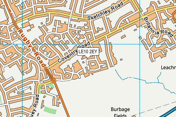 LE10 2EY map - OS VectorMap District (Ordnance Survey)