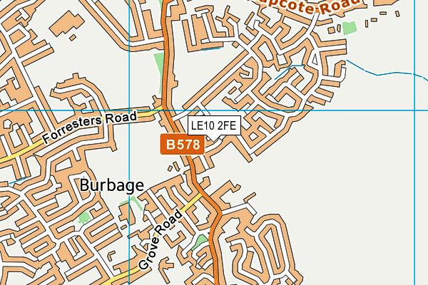LE10 2FE map - OS VectorMap District (Ordnance Survey)