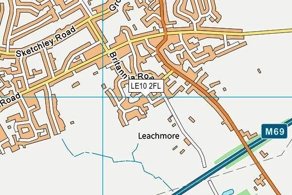 LE10 2FL map - OS VectorMap District (Ordnance Survey)