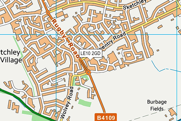 LE10 2GD map - OS VectorMap District (Ordnance Survey)