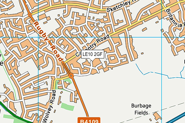 LE10 2GF map - OS VectorMap District (Ordnance Survey)