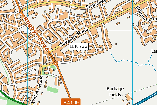 LE10 2GG map - OS VectorMap District (Ordnance Survey)
