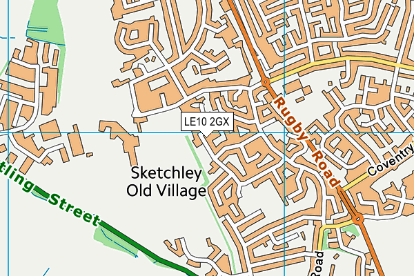 LE10 2GX map - OS VectorMap District (Ordnance Survey)