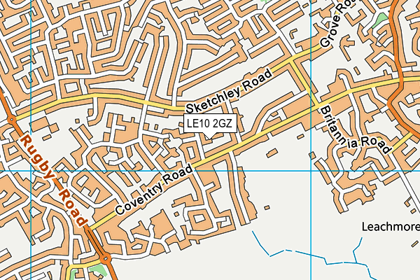 LE10 2GZ map - OS VectorMap District (Ordnance Survey)