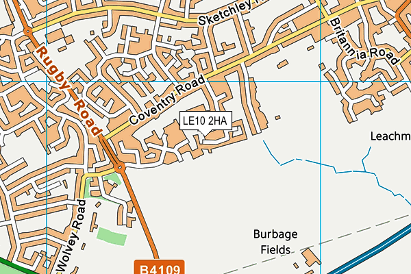 LE10 2HA map - OS VectorMap District (Ordnance Survey)