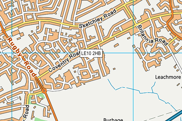 LE10 2HB map - OS VectorMap District (Ordnance Survey)