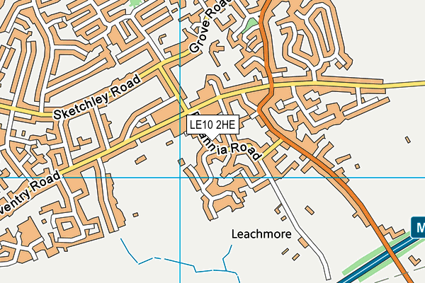 LE10 2HE map - OS VectorMap District (Ordnance Survey)