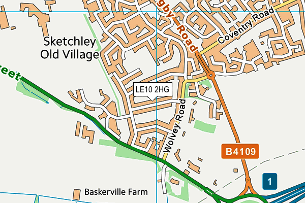 LE10 2HG map - OS VectorMap District (Ordnance Survey)