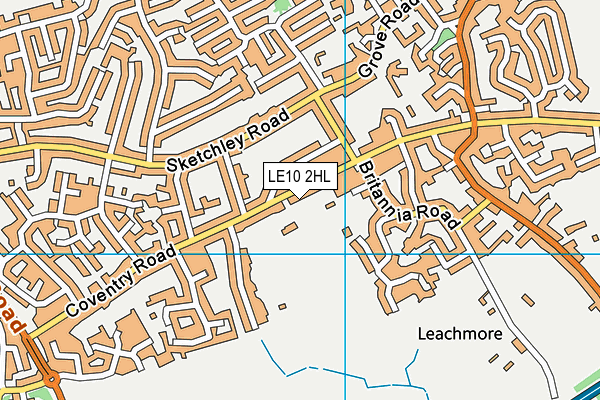 LE10 2HL map - OS VectorMap District (Ordnance Survey)