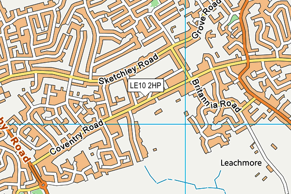 LE10 2HP map - OS VectorMap District (Ordnance Survey)