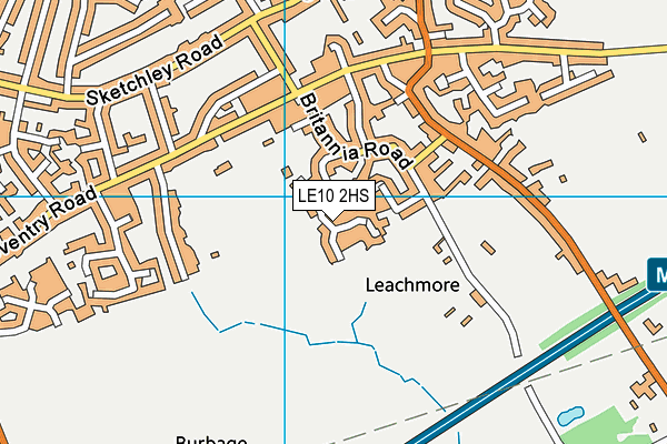 LE10 2HS map - OS VectorMap District (Ordnance Survey)