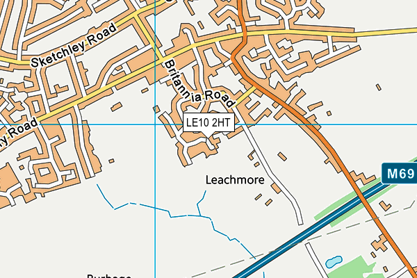 LE10 2HT map - OS VectorMap District (Ordnance Survey)