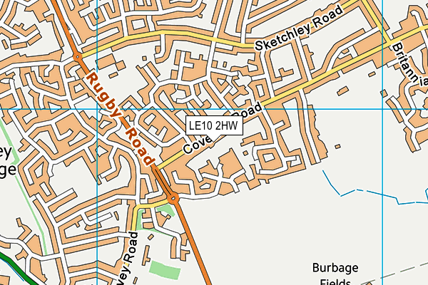 LE10 2HW map - OS VectorMap District (Ordnance Survey)