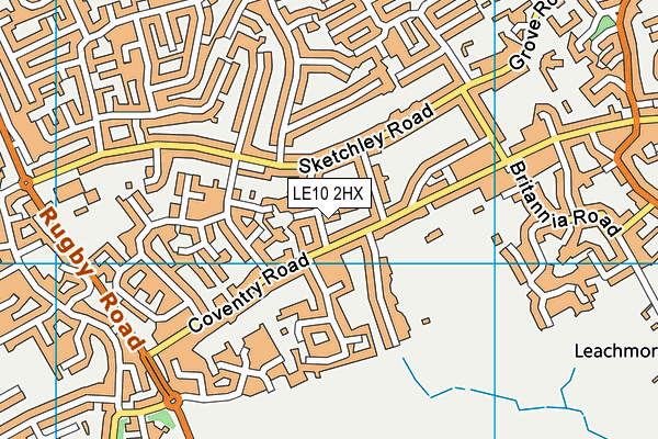 LE10 2HX map - OS VectorMap District (Ordnance Survey)