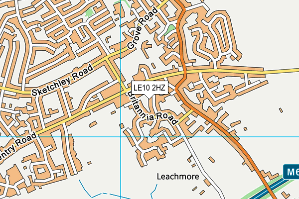 LE10 2HZ map - OS VectorMap District (Ordnance Survey)