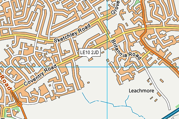 LE10 2JD map - OS VectorMap District (Ordnance Survey)