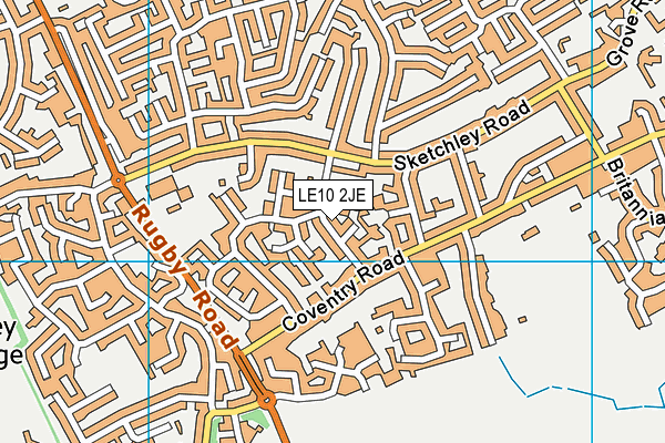 LE10 2JE map - OS VectorMap District (Ordnance Survey)