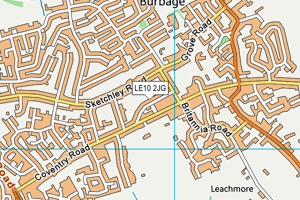 LE10 2JG map - OS VectorMap District (Ordnance Survey)