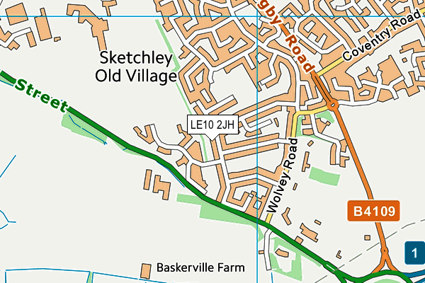 LE10 2JH map - OS VectorMap District (Ordnance Survey)