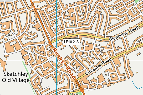 LE10 2JS map - OS VectorMap District (Ordnance Survey)