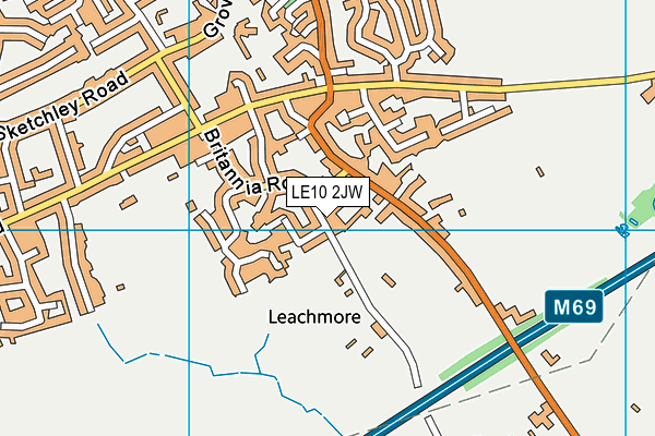 LE10 2JW map - OS VectorMap District (Ordnance Survey)