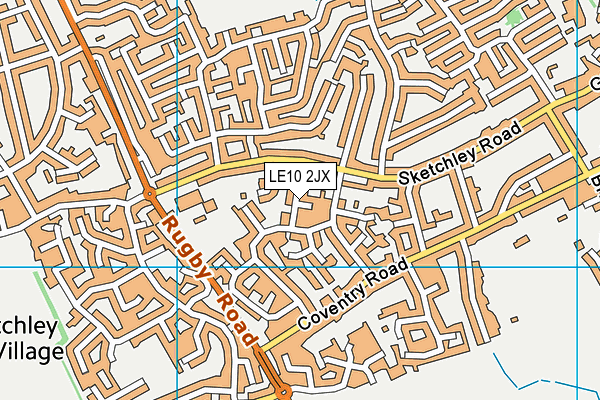 LE10 2JX map - OS VectorMap District (Ordnance Survey)