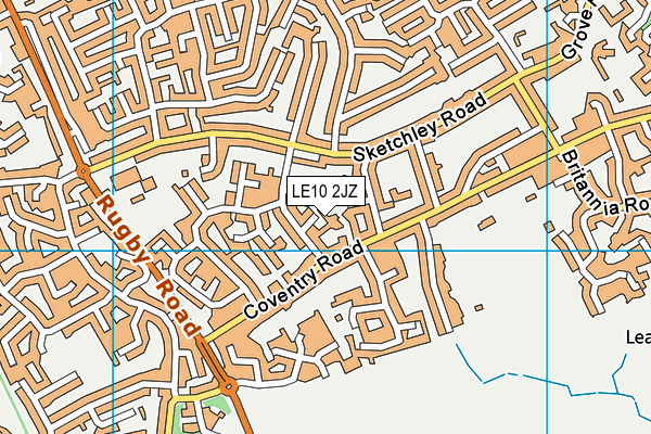 LE10 2JZ map - OS VectorMap District (Ordnance Survey)