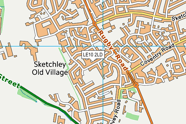 LE10 2LD map - OS VectorMap District (Ordnance Survey)