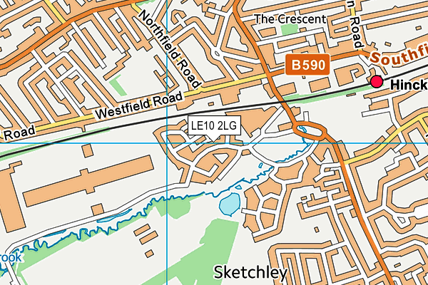 LE10 2LG map - OS VectorMap District (Ordnance Survey)