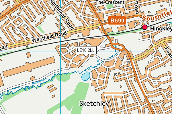 LE10 2LL map - OS VectorMap District (Ordnance Survey)