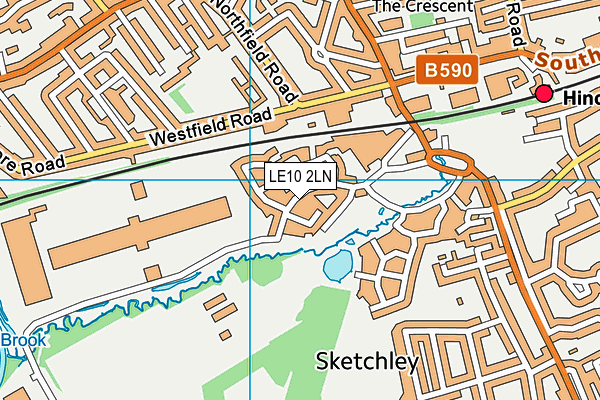 LE10 2LN map - OS VectorMap District (Ordnance Survey)