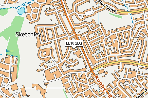 LE10 2LQ map - OS VectorMap District (Ordnance Survey)