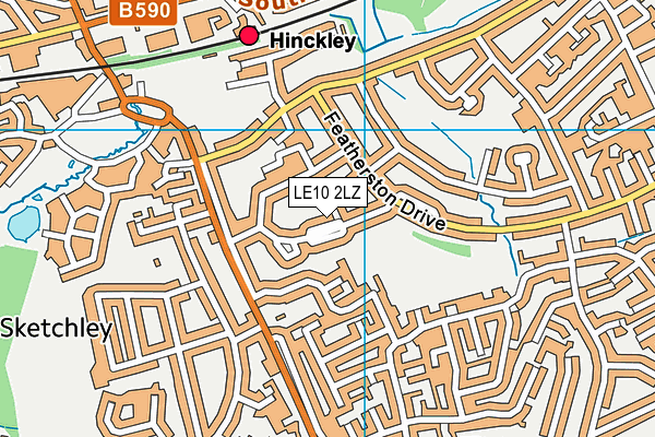 LE10 2LZ map - OS VectorMap District (Ordnance Survey)