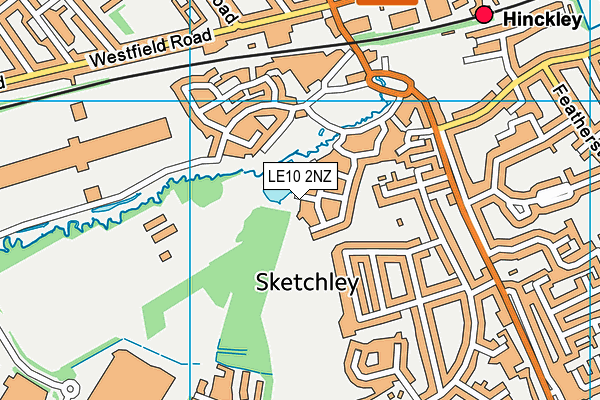 LE10 2NZ map - OS VectorMap District (Ordnance Survey)