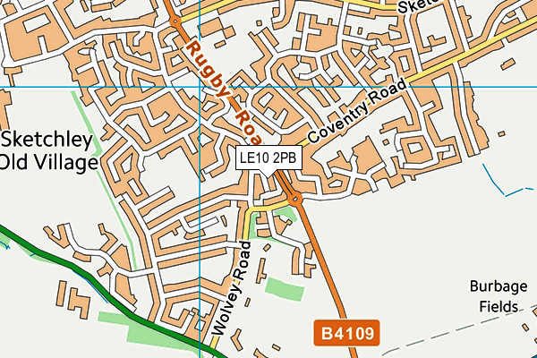 LE10 2PB map - OS VectorMap District (Ordnance Survey)