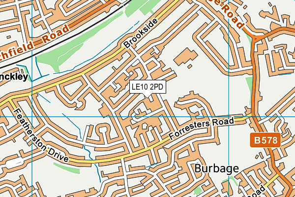 LE10 2PD map - OS VectorMap District (Ordnance Survey)